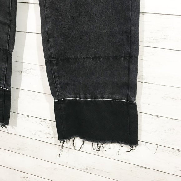 Gianni Bini Kailee Raw Hem Black Wide Leg Jeans 31 - Picture 3 of 5